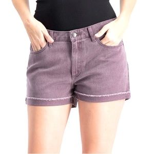 RVCA mid rise relaxed Jean shorts in wine color size 28 New NWT